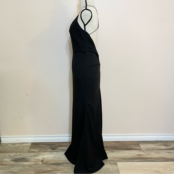 Jarlo Evening Dress Black Spaghetti Strap Event Dress Size 4 - Picture 4 of 14